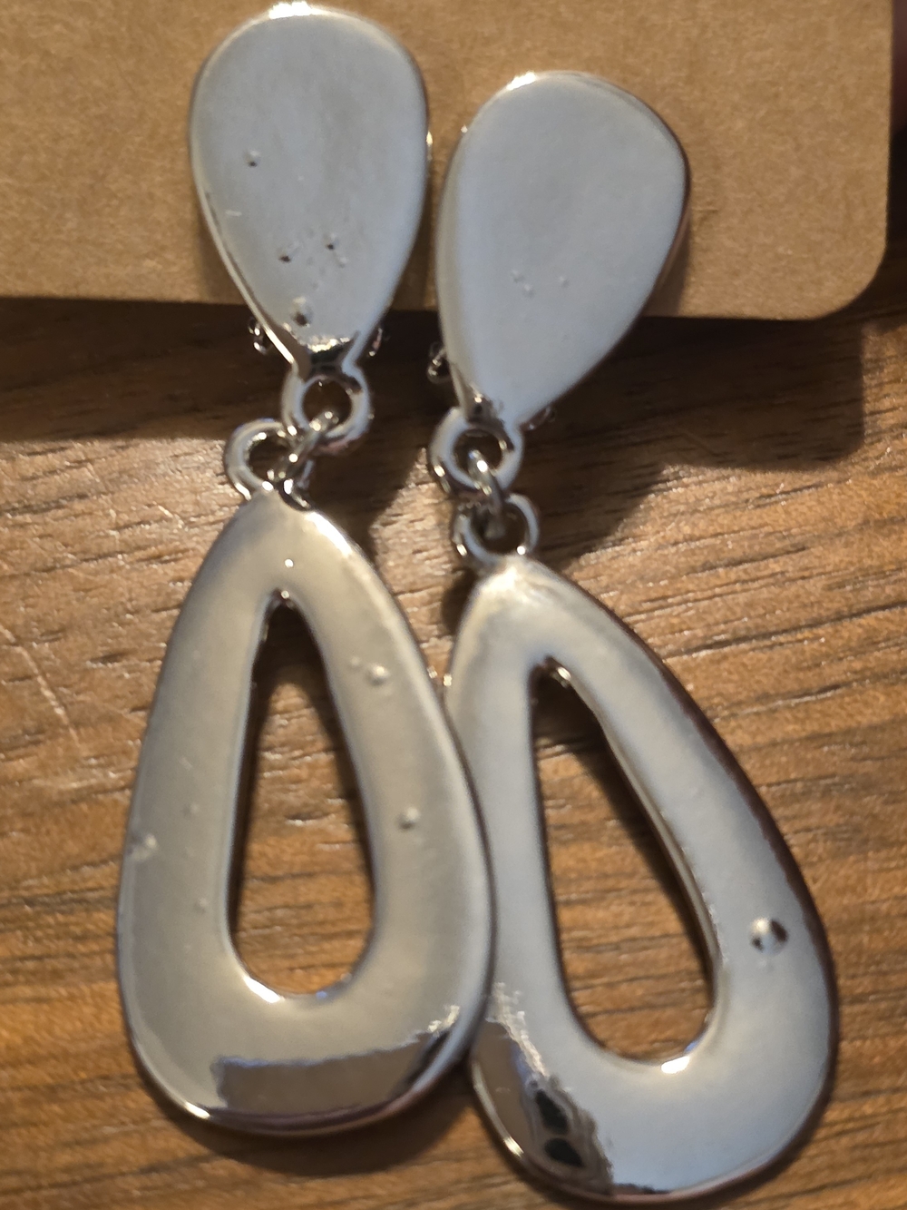 Silver Teardrop Dangle Earrings - Women's Jewelry